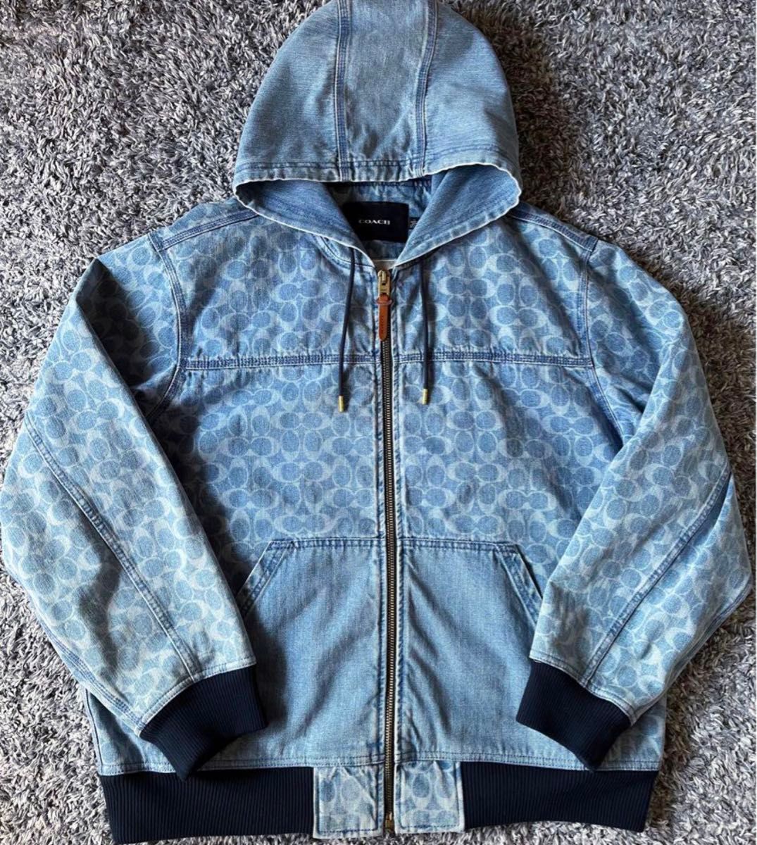 美品 】coach コーチ シグネチャー ロゴ ブルゾン パーカー 美品 】coach コーチ シグネチャー ロゴ ブルゾン パーカー