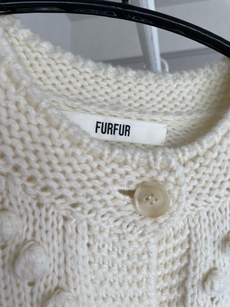 【美品格安】FURFURニット編み刺繍カーディガン