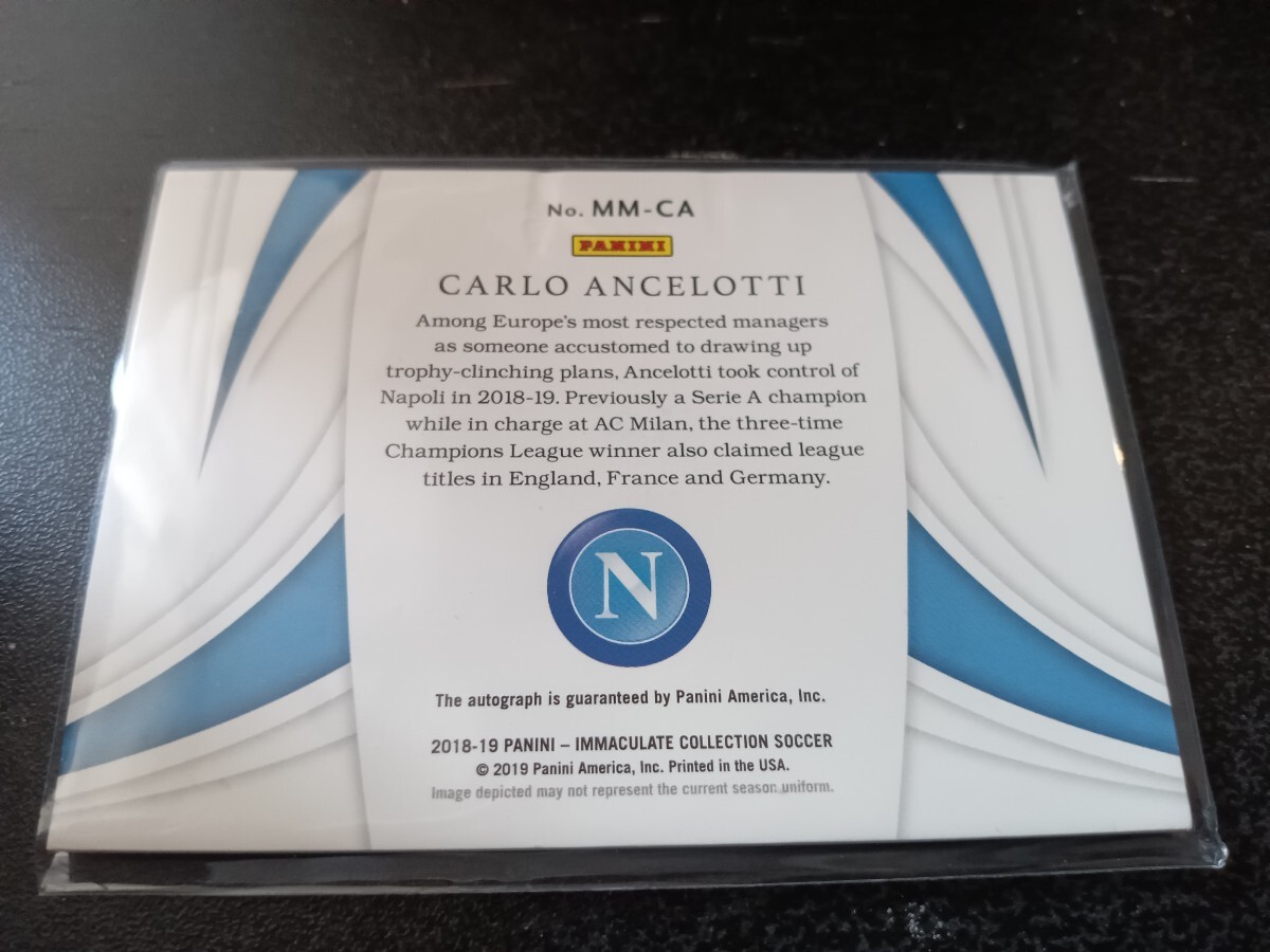 【/10】【ラスト№!】Panini18-19 Immaculate C.Ancelotti SSC Napoli 10枚限定直筆サイン※ウラ面キズあり_画像3