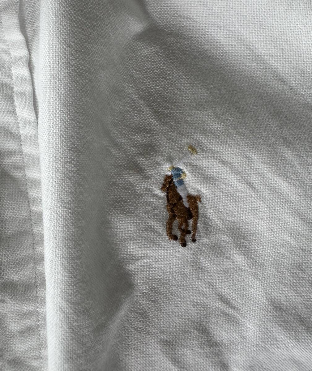 RALPH LAUREN ラルフローレン オックスフォードボタンダウンシャツ ポニー刺繍 長袖 メンズ トップス 　白　Sサイズ_画像4