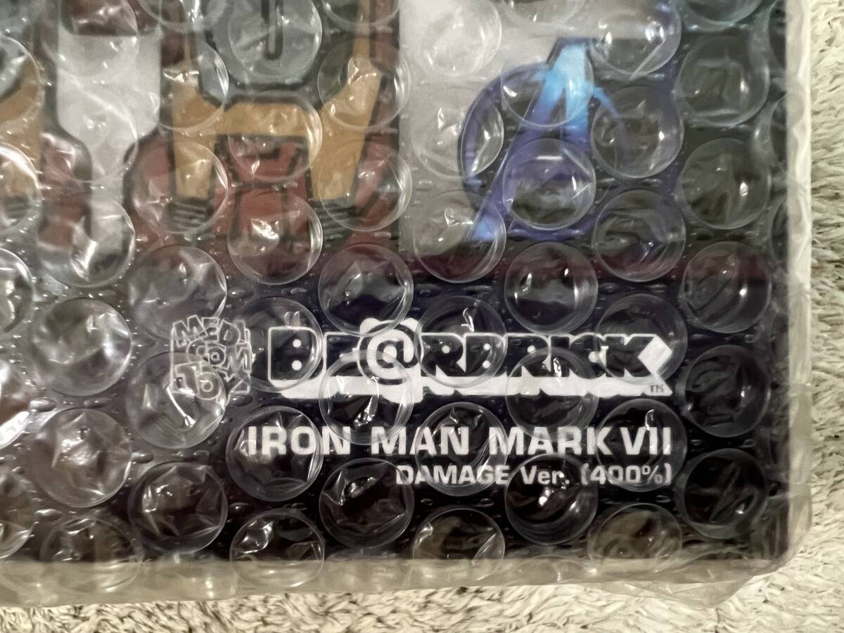 1円スタート未開封 BE@RBRICK IRON MAN MARK VII MARVEL DAMAGE Ver. 400％ アイアンマン メディコム・トイ MEDICOM TOY ベアブリック