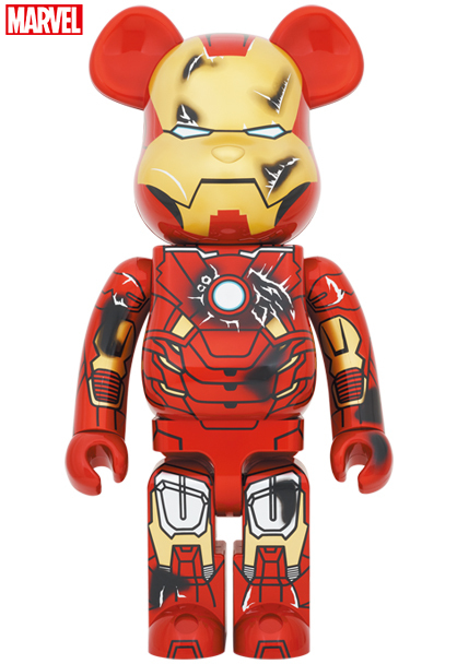 1円スタート未開封 BE@RBRICK IRON MAN MARK VII MARVEL DAMAGE Ver. 400％ アイアンマン メディコム・トイ MEDICOM TOY ベアブリック