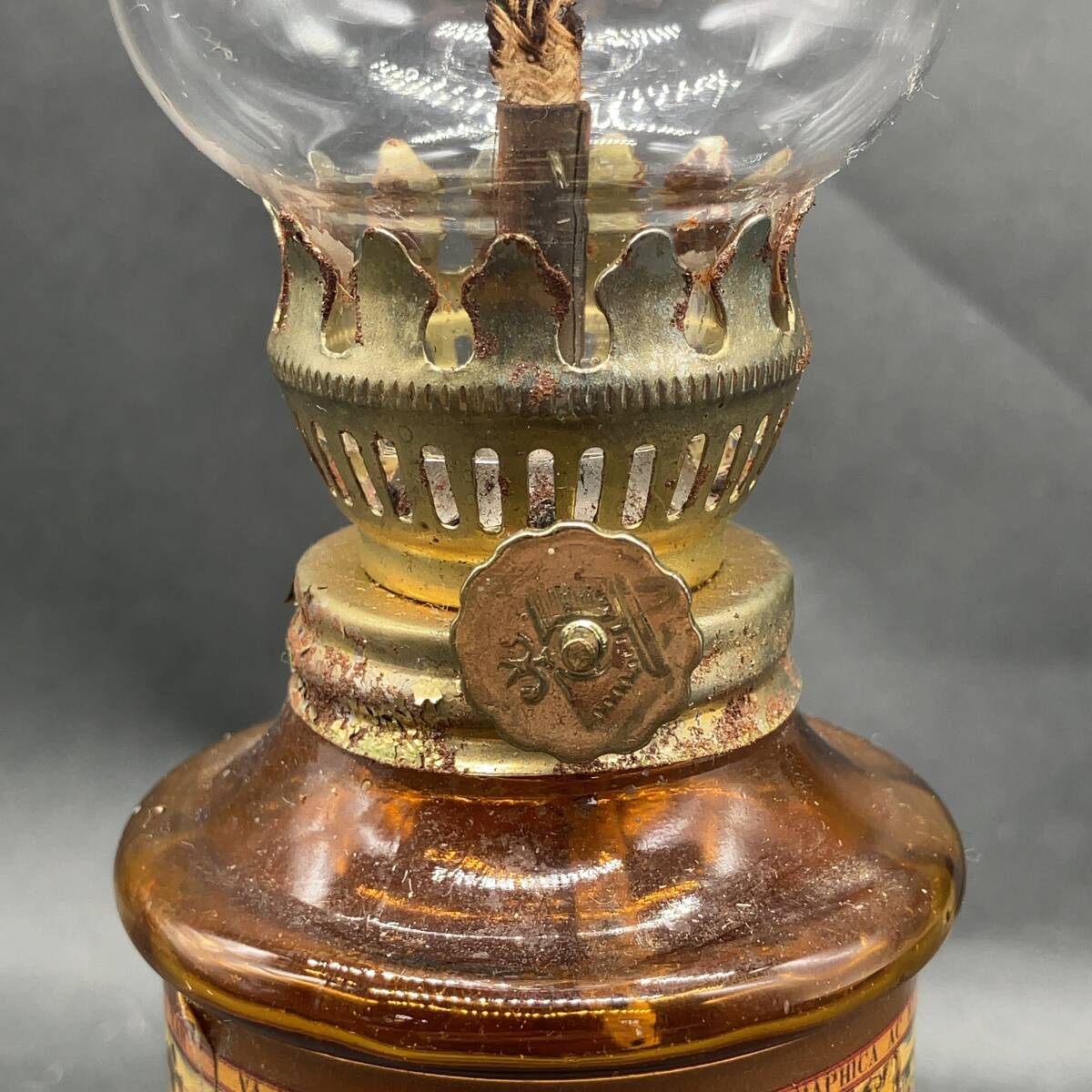 c-75832 KEROSENE LAMP 灯油ランプ オイルランプ 卓上ランプ ランタン 昭和レトロ アンティーク 当時物 時代物 長期保管品の画像4