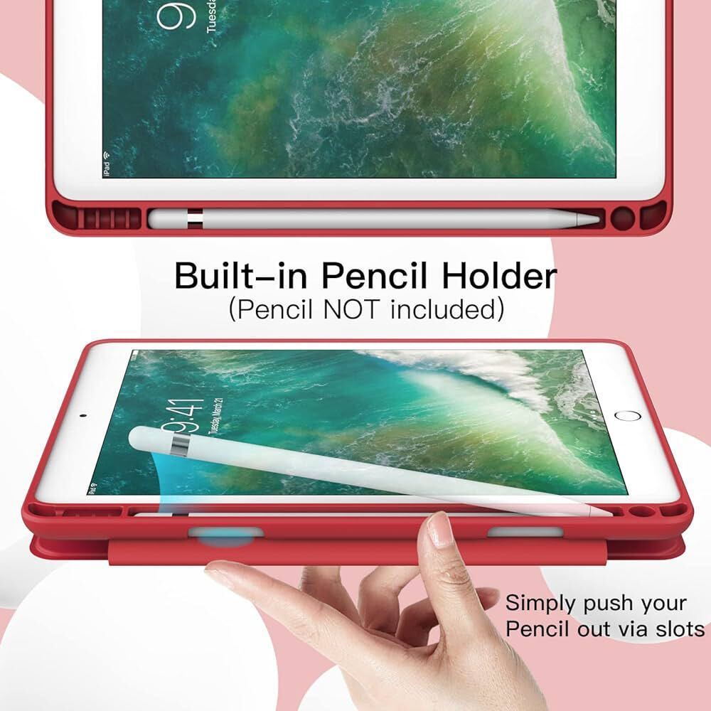 c-989 JEDirect iPad 9.7インチ ケース（第6/5世代、2018/2017モデル用）Pencilホルダー付き ペンシル ソフト