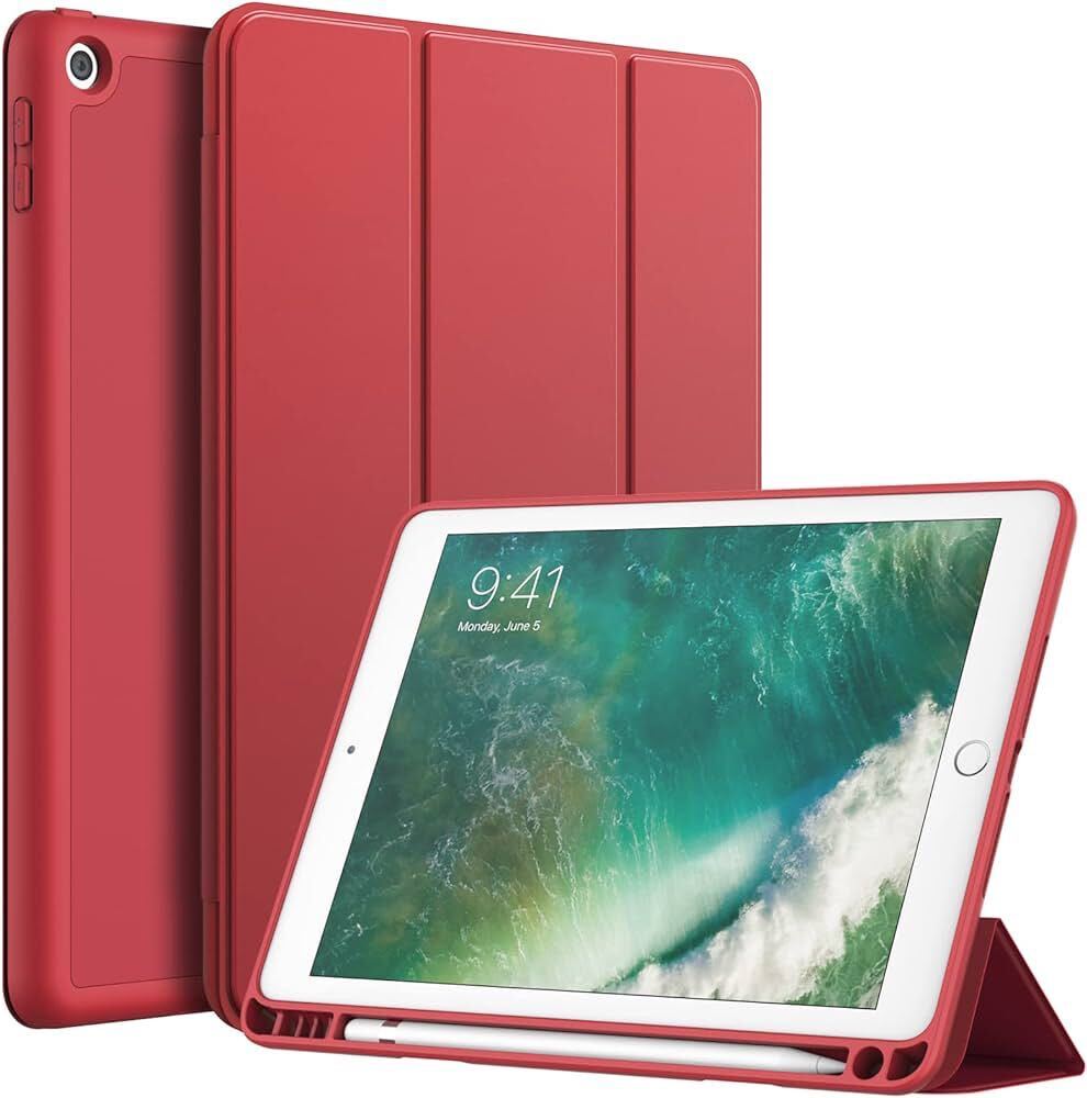 c-989 JEDirect iPad 9.7インチ ケース（第6/5世代、2018/2017モデル用）Pencilホルダー付き ペンシル ソフト