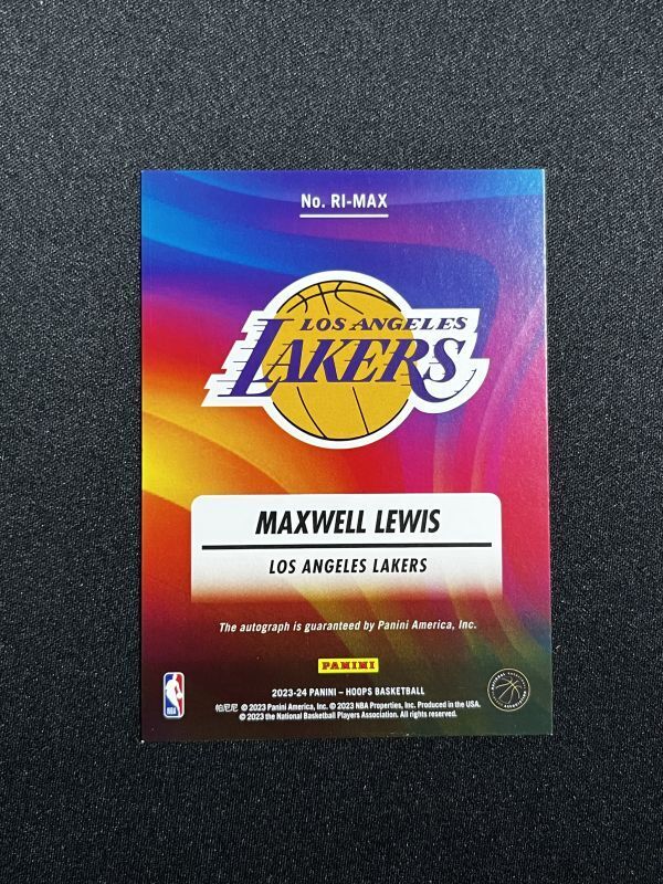 【RC】 Maxwell Lewis マクスウェル・ルイス 2023-24 Panini NBA Hoops Rookie Auto 直筆サイン レイカーズの画像2