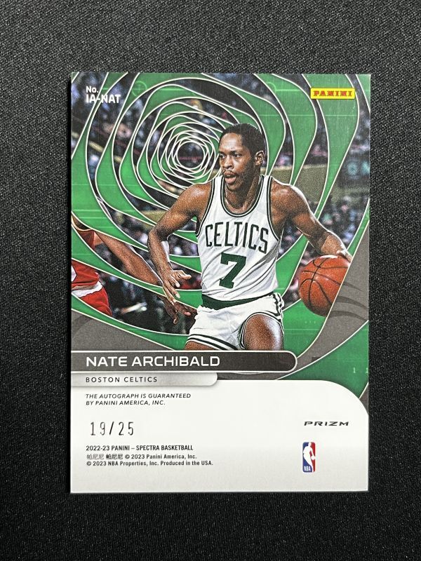 Nate Archibald ネイト・アーチボルド 25枚限定 2022-23 Panini NBA Spectra Meta Prizm Auto 直筆サイン セルティックスの画像2