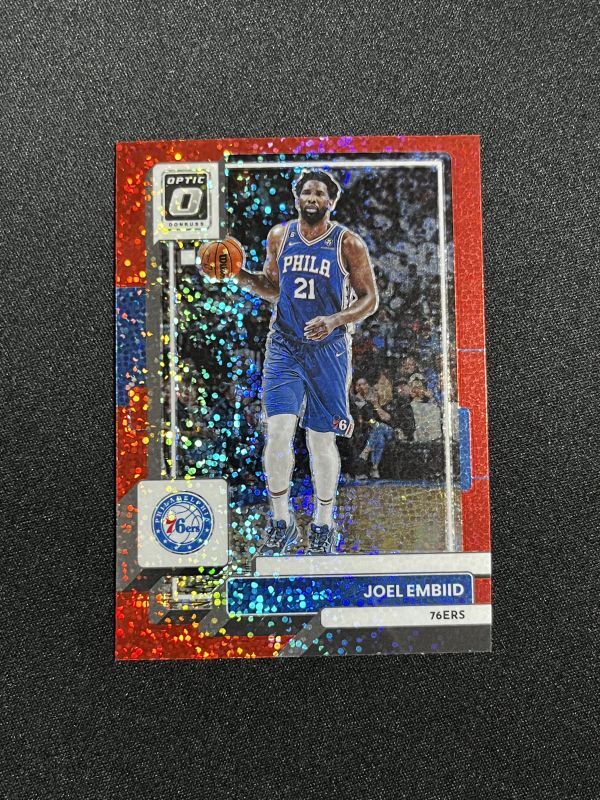 Joel Embiid ジョエル・エンビード 2022-23 Panini NBA Donruss Optic Red Sparkle Prizm シクサーズの画像1