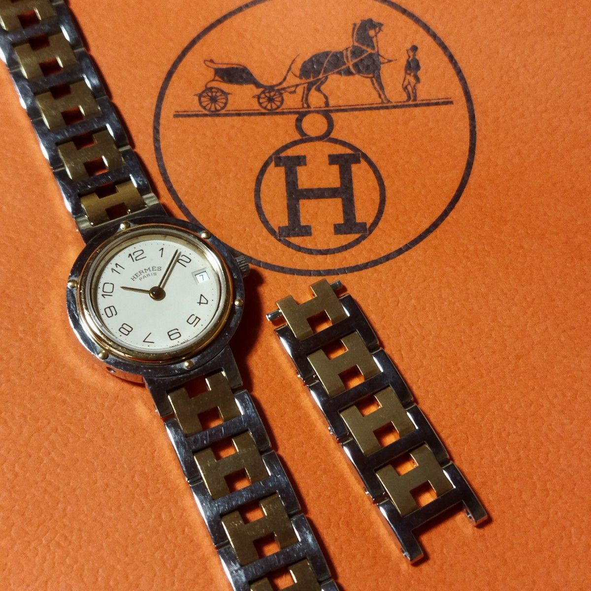 エルメス クリッパー レディース 腕時計 HERMES 予備コマあり エルメス クリッパー レディース 腕時計 HERMES 予備コマあり