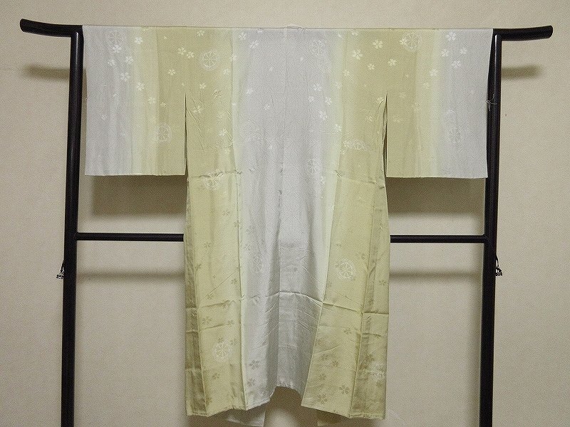 ドークブア■長襦袢 単衣 紬地 桜に車 極上の逸品 602の画像3