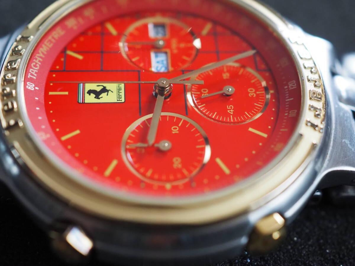  Cartier Ferrari　Formula Men’s chronograph watch カルチエ・フェラーリ　フォーミュラ　クロノグラフ　クオーツ　15jewels_画像3