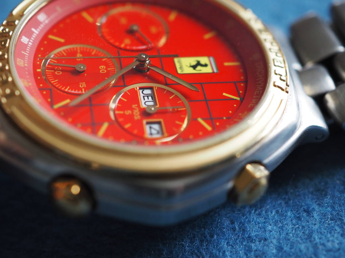  Cartier Ferrari　Formula Men’s chronograph watch カルチエ・フェラーリ　フォーミュラ　クロノグラフ　クオーツ　15jewels_画像4