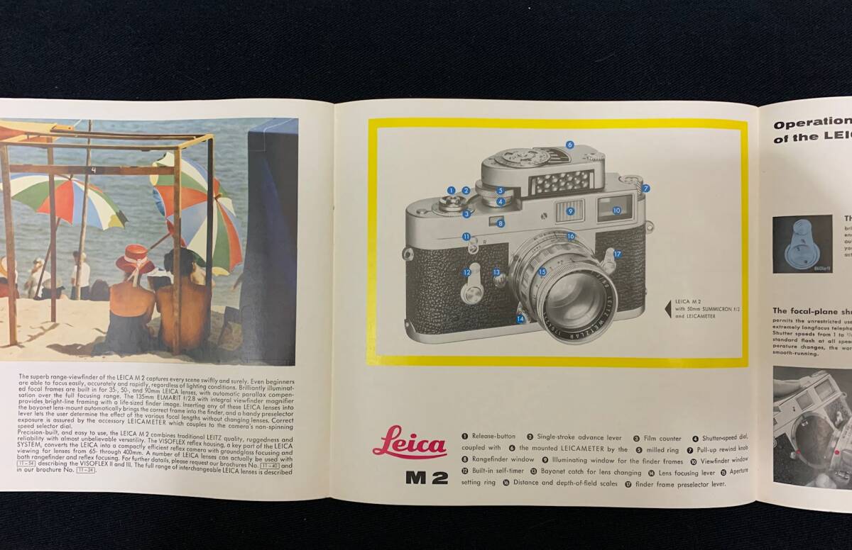 ライカ Leica M2 オリジナル カタログ 1964年 英語版 三開き裏表 デッドストック 大変貴重 の画像4