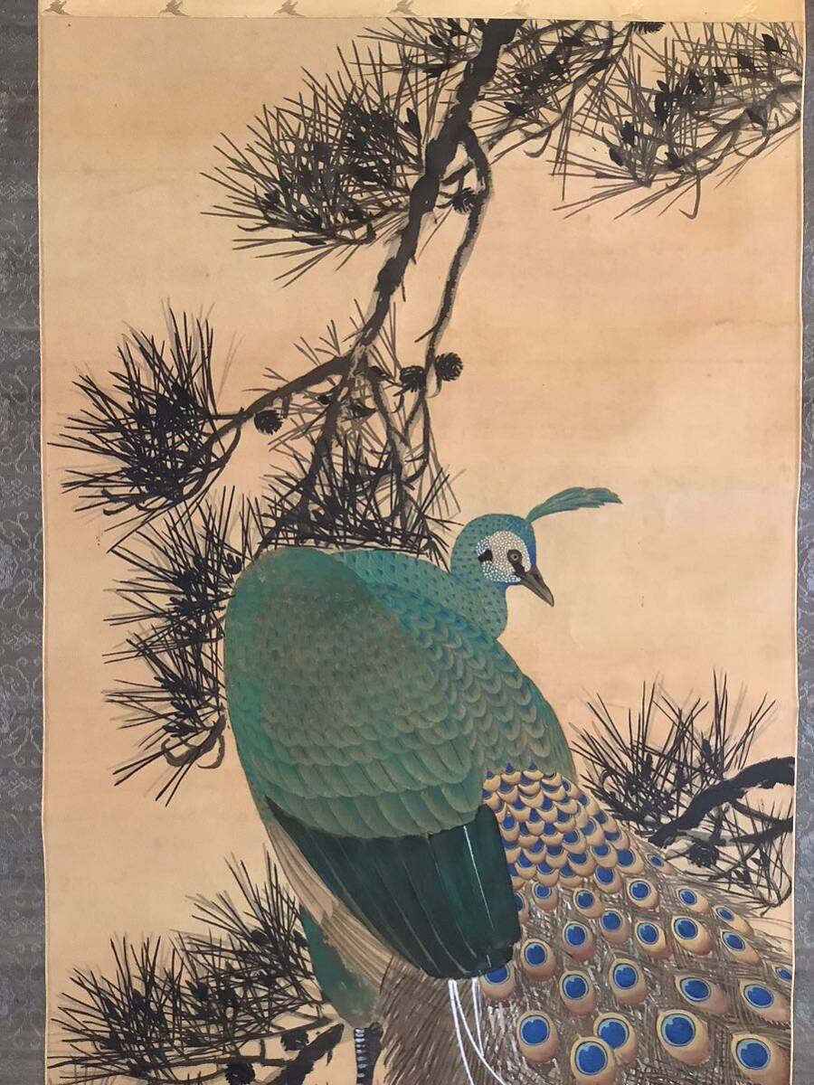 [ copy ] large scale hanging scroll A632L[. rice field .... map ] coloring silk book@ wrote thing | flowers and birds . Japanese picture ... . curtain end Meiji period . quiet bamboo stone . old book China picture 