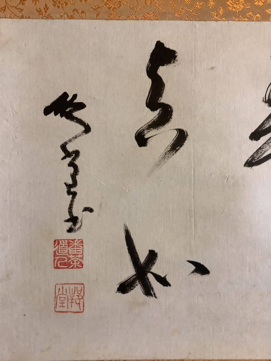 【模写】掛軸A673[森下邦堂(玄琢) 幽鳥弄真如]紙本　書いたもの／仏画　仏教美術　煎茶道　宗匠　皇風煎茶禮式　茶掛　茶道具　茶道_画像5