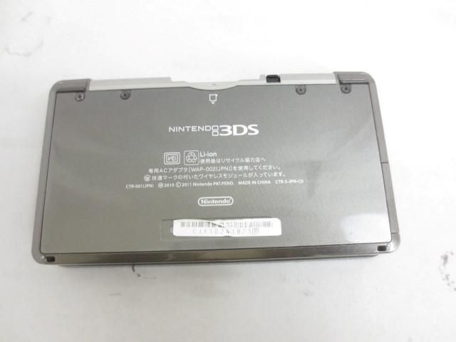 【同梱可】中古品 ゲーム ニンテンドー3DS 本体 CTR-001 コスモブラック 動作品 充電ケーブル スタンド付き_画像3