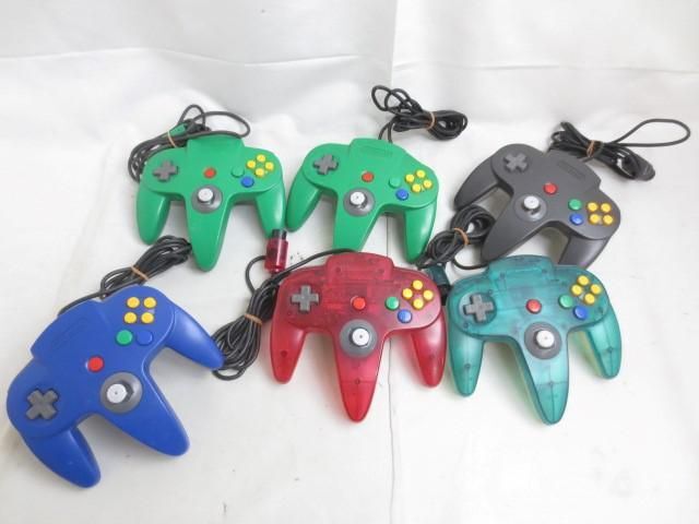 【同梱可】中古品 ゲーム NINTENDO 64 アクセサリ-・周辺機器 NUS-005 クリア レッド グリーン ブラック ブルー 6点の画像1