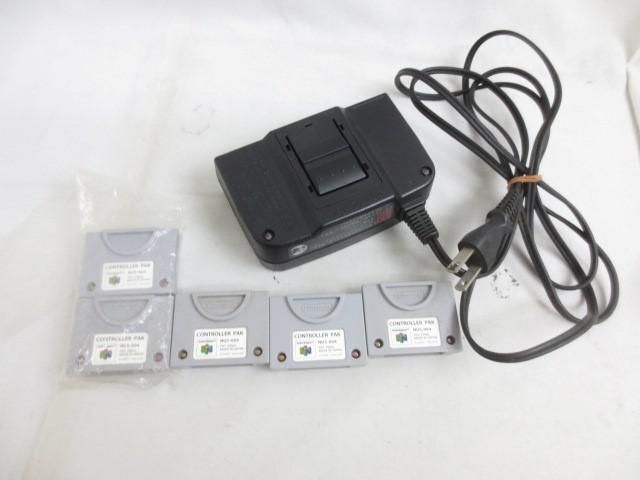 【同梱可】中古品 ゲーム NINTENDO 64 アクセサリ-・周辺機器 NUS-004 コントローラパック 電源ケーブル 6点 グッズの画像1