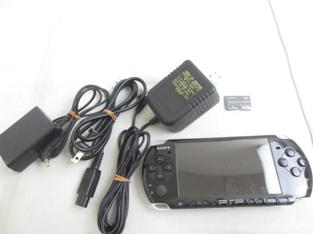 【同梱可】中古品 ゲーム PSP 本体 PSP3000 ピアノブラック 動作品 充電ケーブル 4GBメモリーカード付き_画像1