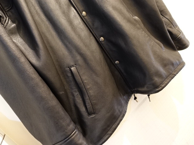 ミスターオリーブ　レザー　ジャケット　サイズL　羊革　美品　MROLIVE HAIR SHEEP SOFT LEATHER RELAX COACH JACKET コーチジャケット_画像3