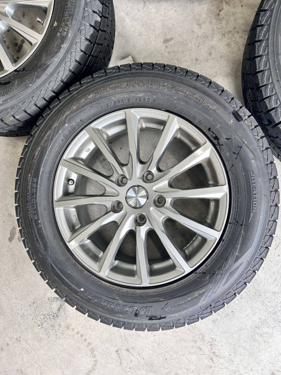 215/65r16 ダンロップ　スタッドレス　4本　pcd114.3 スタッドレスタイヤ バリ山 ホイールセット _画像5