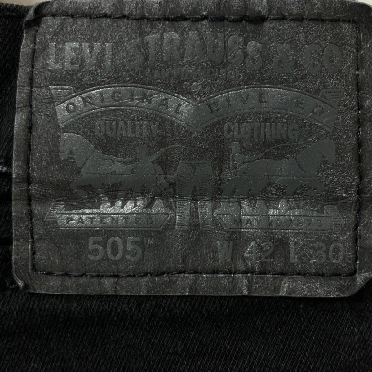 019 リーバイス 505 w42 アメリカ古着 メキシコ製 ブラック ジーンズ デニムパンツ Levis 黒パッチ メンズの画像8