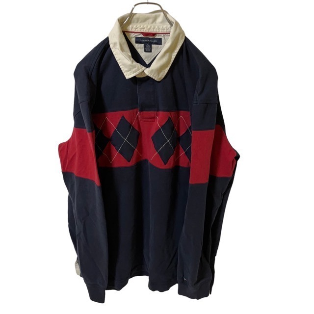 M20 トミーヒルフィガー　XL　アメリカ古着 長袖　ラグビー　ラガーシャツ　アーガイル　ポロシャツ　Tommy hilfiger メンズ_画像2