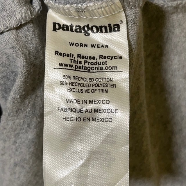 R5 パタゴニア　L アメリカ古着　バックプリント　リサイクルコットン　ポリ混　半袖　Tシャツ　グレー patagonia　メンズ_画像6