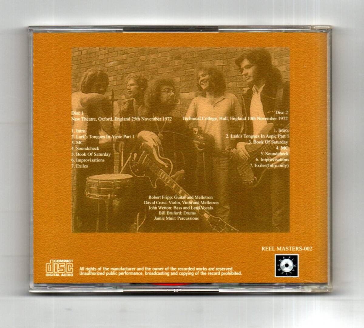 King Crimson - Improvisations (2CD) Live in England 1971;Reel Masters 002の画像2