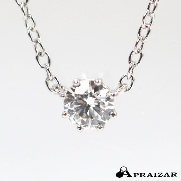 AHKAH Ahkah 750 K18 white gold diamond 0.15ctsoruti around necklace [63556]