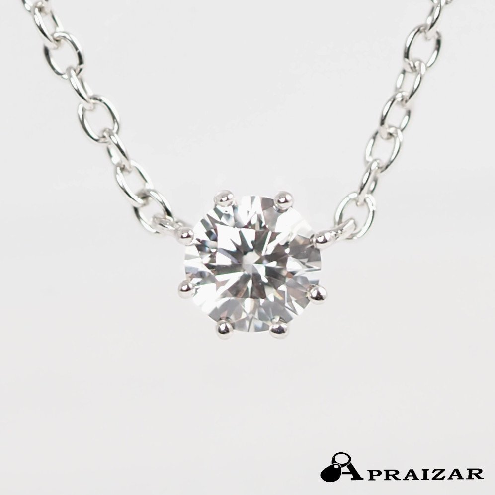 AHKAH Ahkah 750 K18 white gold diamond 0.15ctsoruti around necklace [63556]