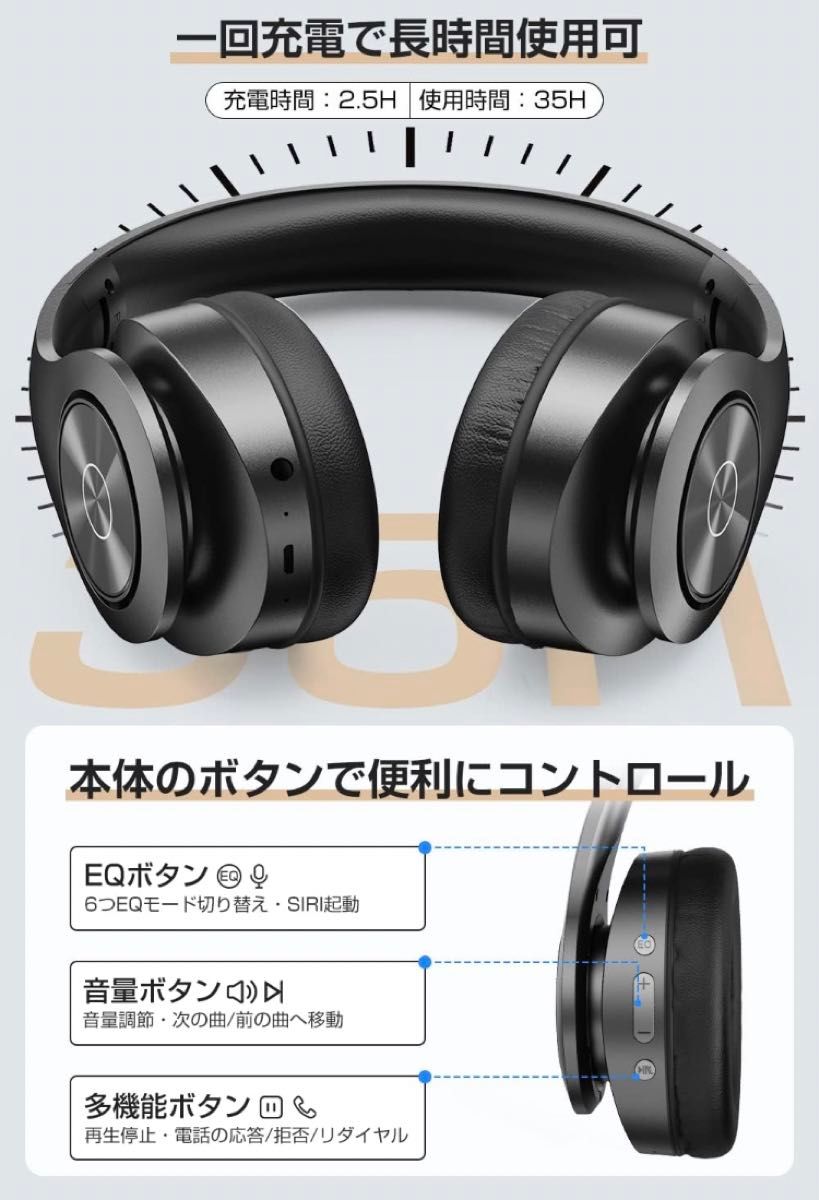 【高音質】ヘッドホン ワイヤレス ヘッドフォン  bluetooth 有線 無線