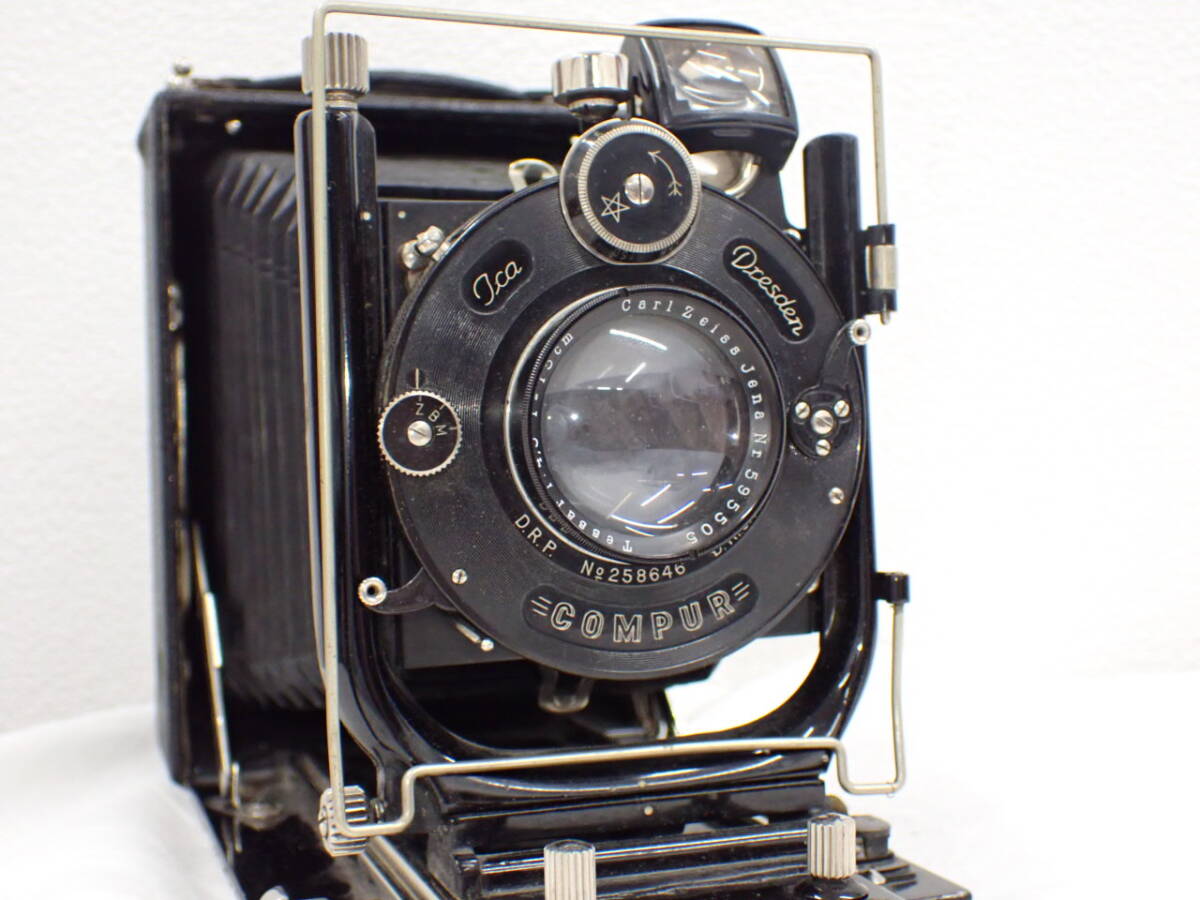 UH1625{1 jpy }Ica Ideal Nr. 205 / Carl Zeiss Jena Nr.595505 Tessar f4.5 15cm /.. camera antique operation not yet verification 