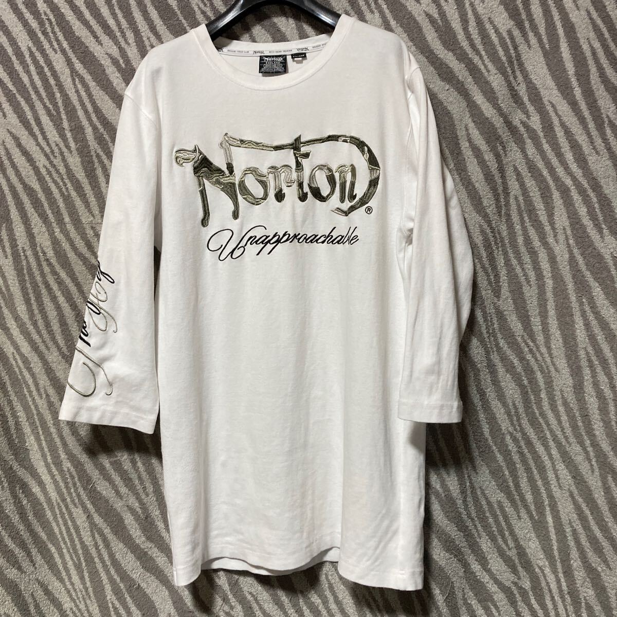 Ｎorton 七分袖Tシャツ 白 サイズＸＬ 中古の画像1