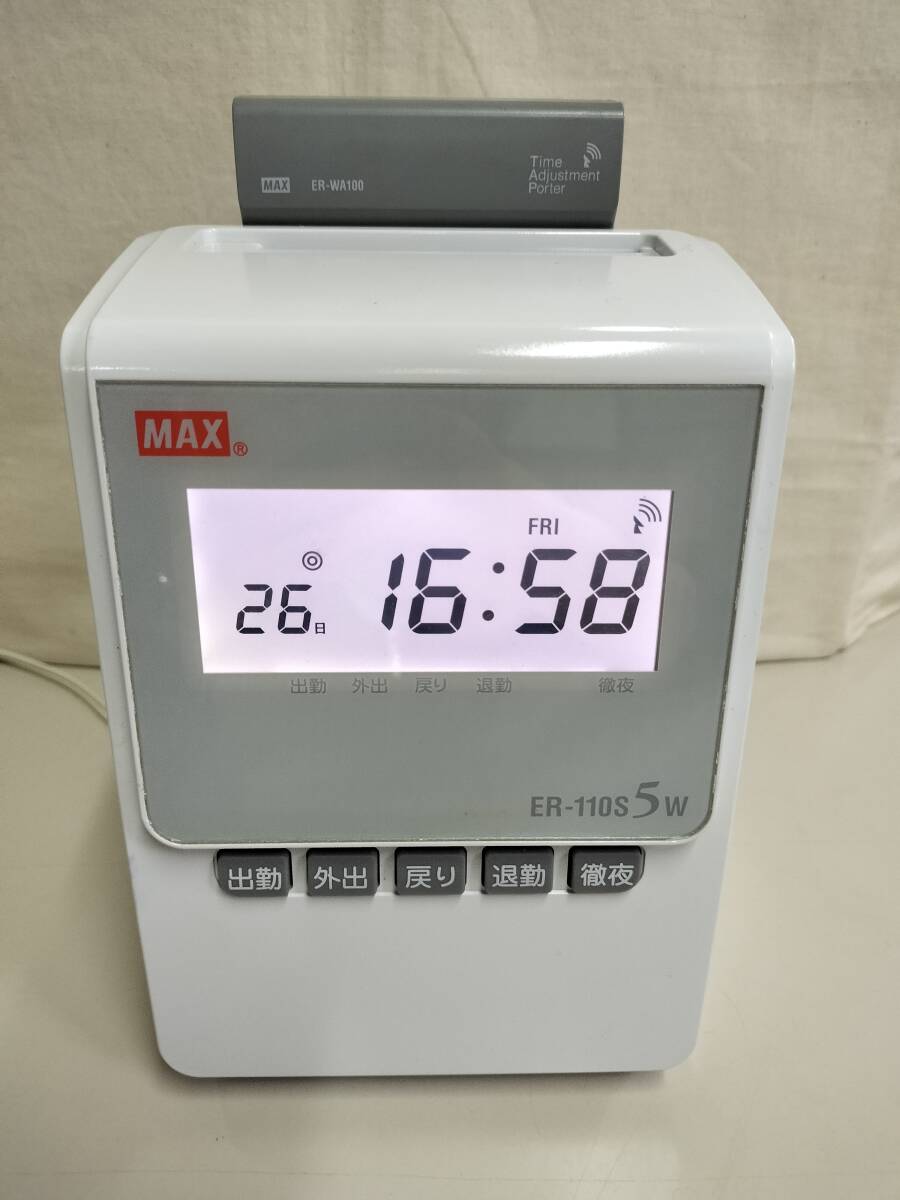 【 MAX ER-110S 5W 電波時計 】★No.13405218X★オークション★整備済★インク交換済★取扱説明書★_画像3