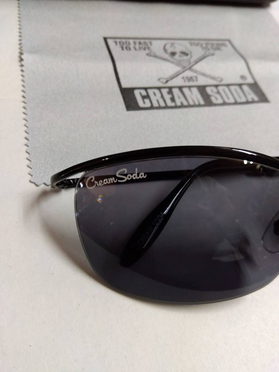  black color cream soda metal frame sunglasses! for searching CREAMSODA rockabilly black Cat's tsu screw Cat's tsu pink Dragon Showa Retro 