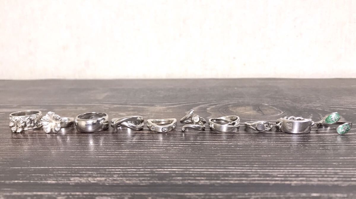 全て 刻印あり SILVER 925 シルバー リング 指輪 SV 銀製品 アクセサリー １０点セット ② ※送料無料の画像1