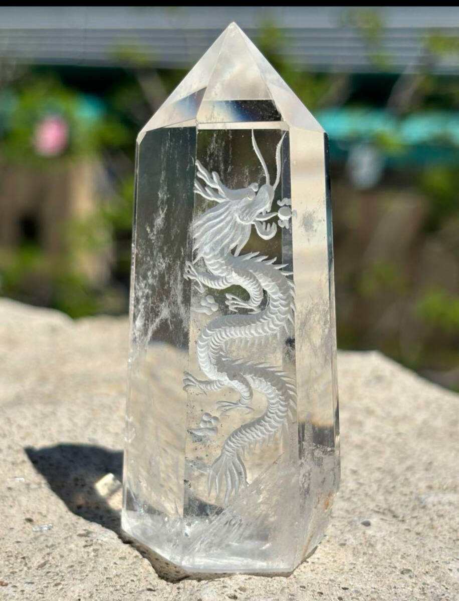 【強力浄化】龍彫り水晶タワーヒマラヤ産 R26