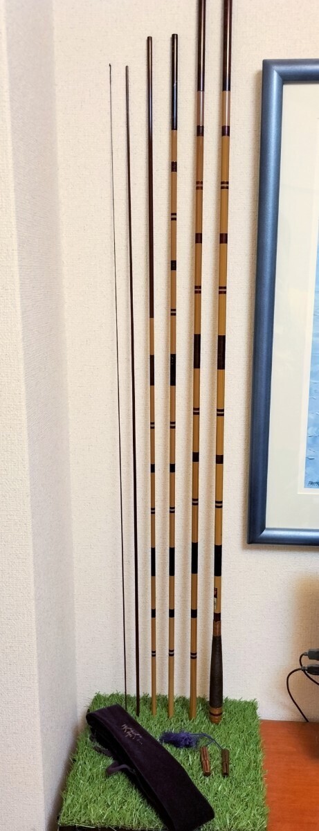 【ヘラ】Olympic 天鼓 630 6本継（並継）21尺、オリムピック、竿袋（紫色）、竿栓の画像8