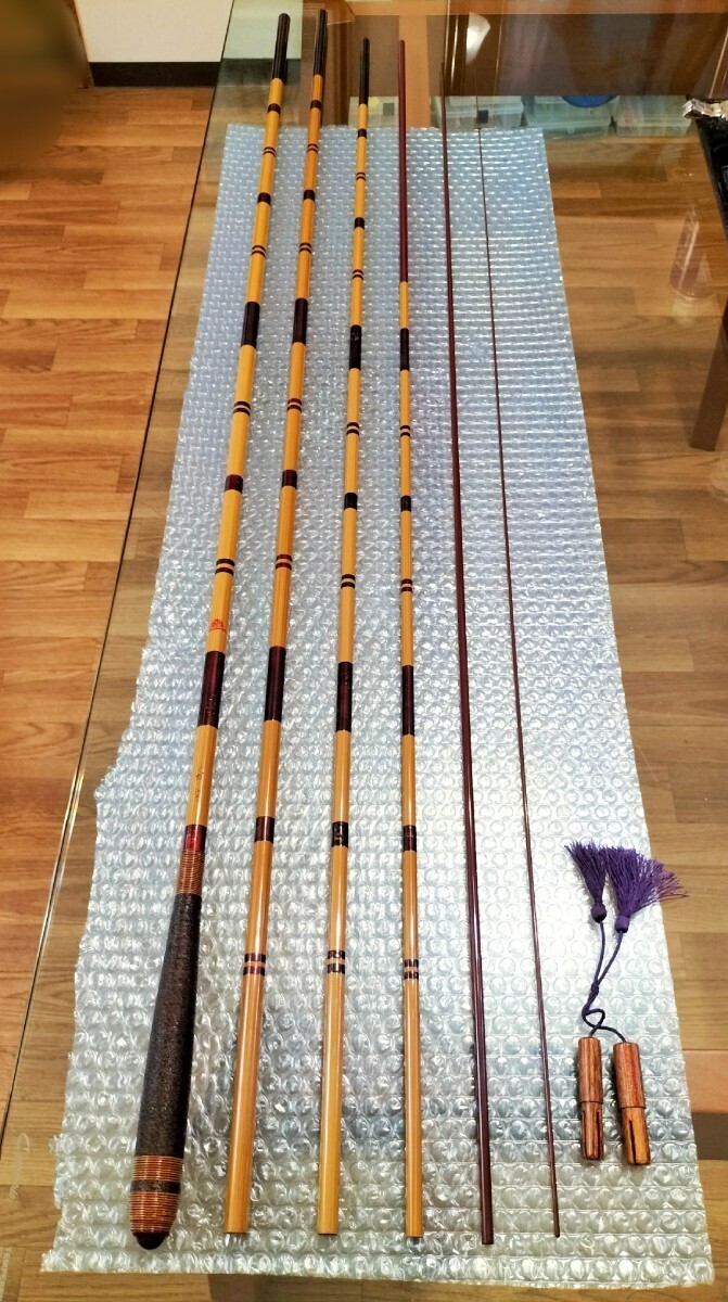 【ヘラ】Olympic 天鼓 630 6本継（並継）21尺、オリムピック、竿袋（紫色）、竿栓の画像1