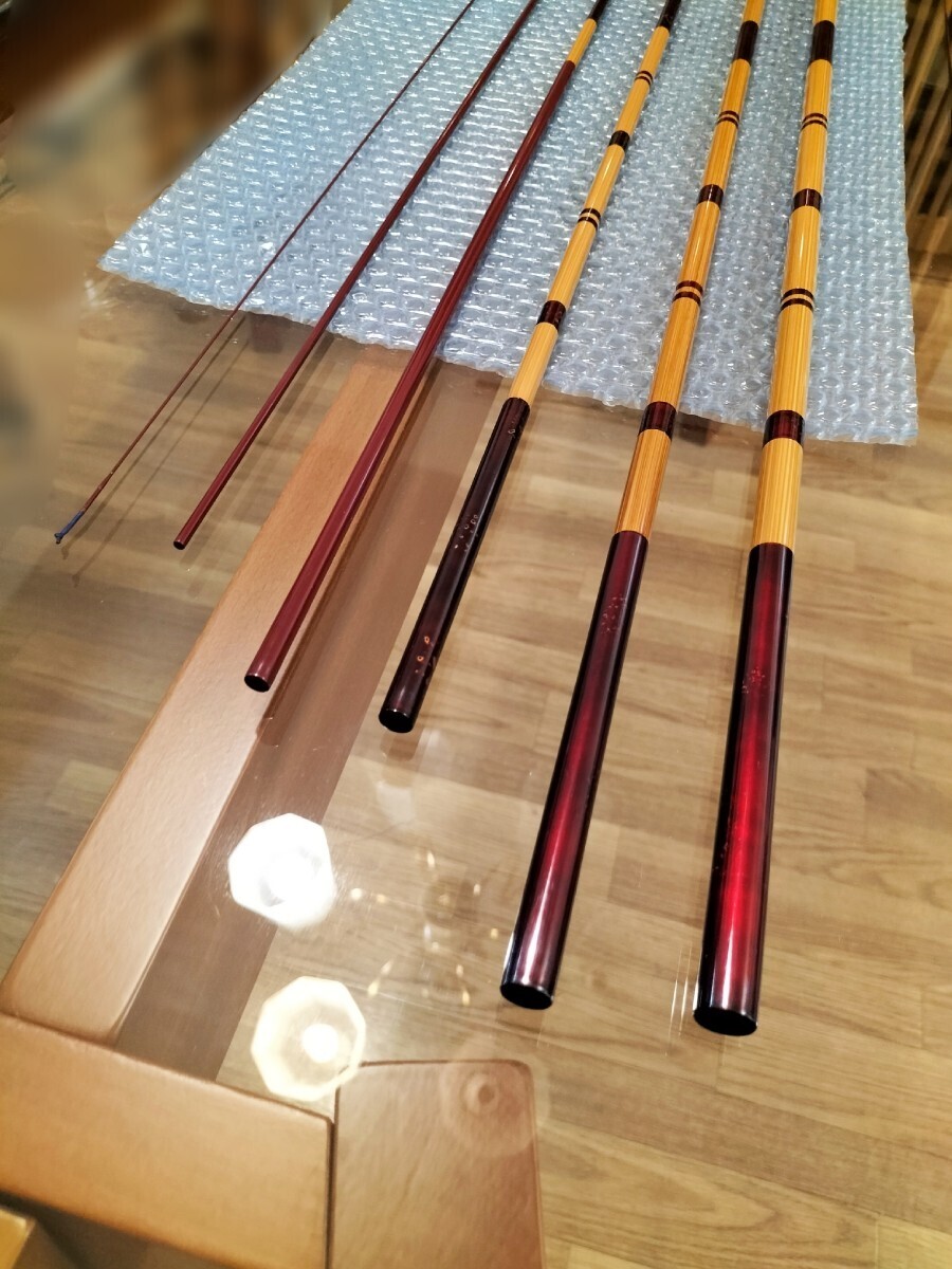 【ヘラ】Olympic 天鼓 630 6本継（並継）21尺、オリムピック、竿袋（紫色）、竿栓の画像5