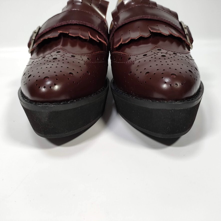 未使用品 Language ランゲージ ウィングチップ 厚底 ローファー レディース 23.5cm 本革 靴 ブラウン 茶色 シューズ ビジネス ブランド