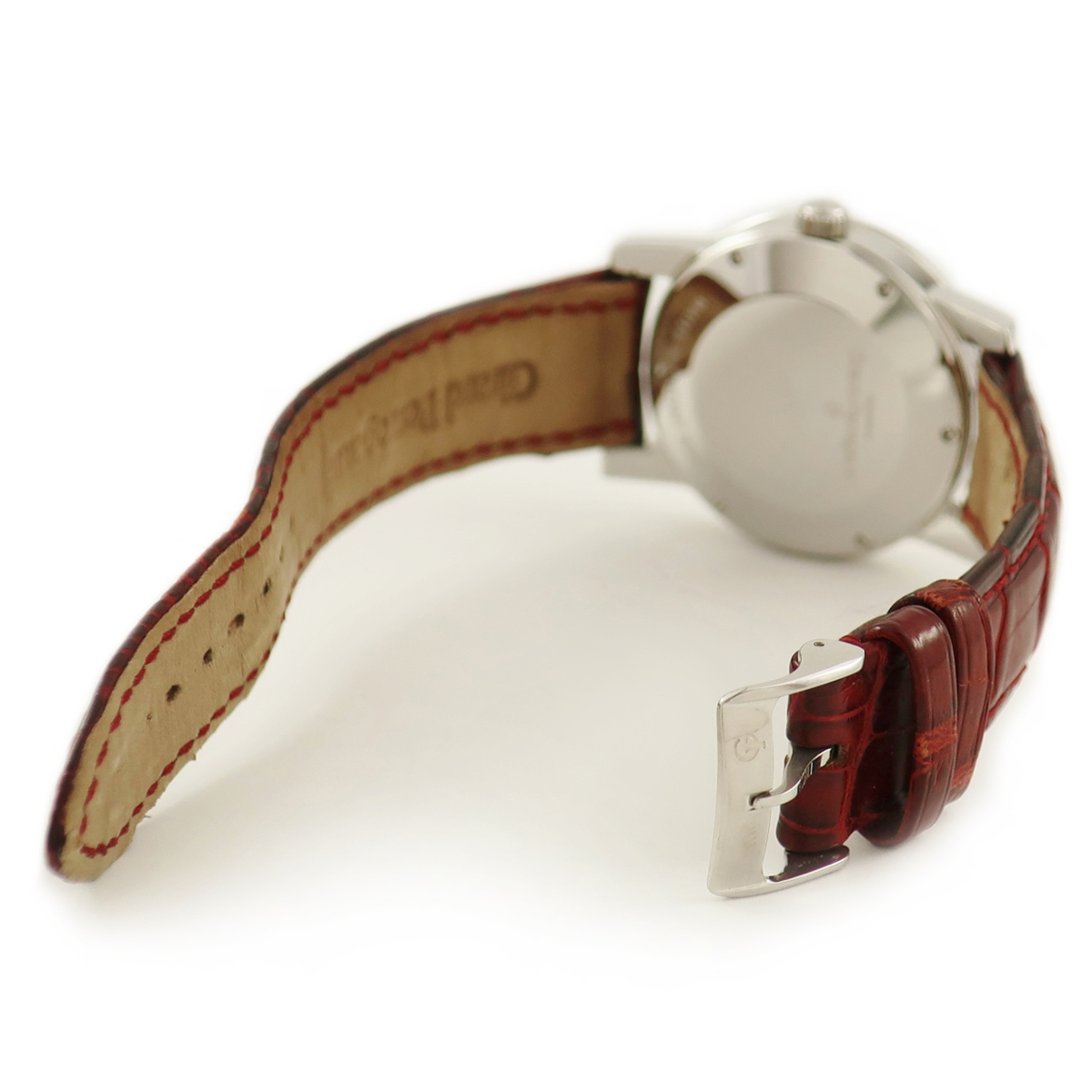 【3年保証】 ジラールペルゴ ラウンド ドレスウォッチ 7750 K18PG×SS ボルドー スモセコ 自動巻き メンズ 腕時計の画像3