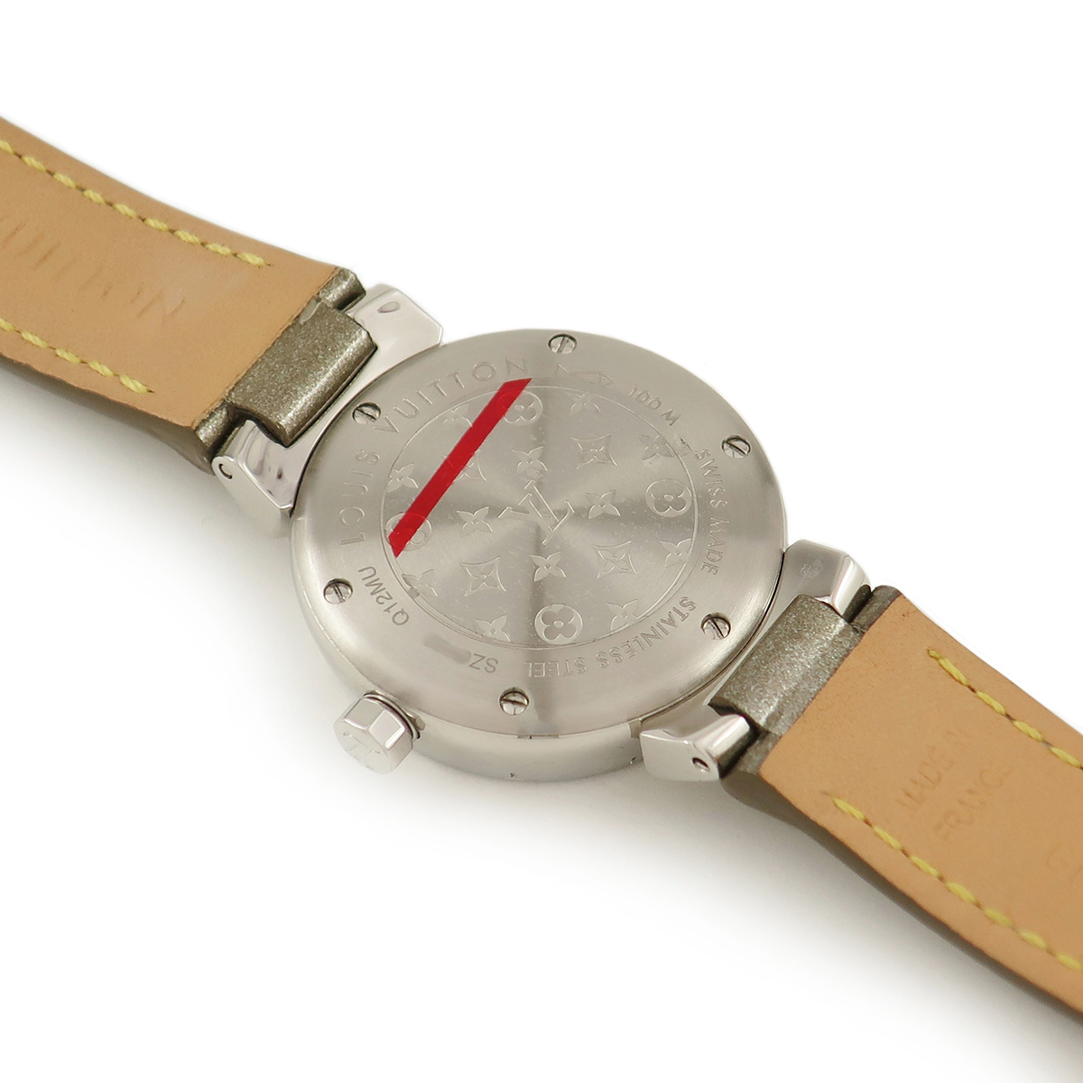 [3 год гарантия ] Louis Vuitton язык b-ru диск PM Q12MU0 оригинальный diamond кварц женские наручные часы 
