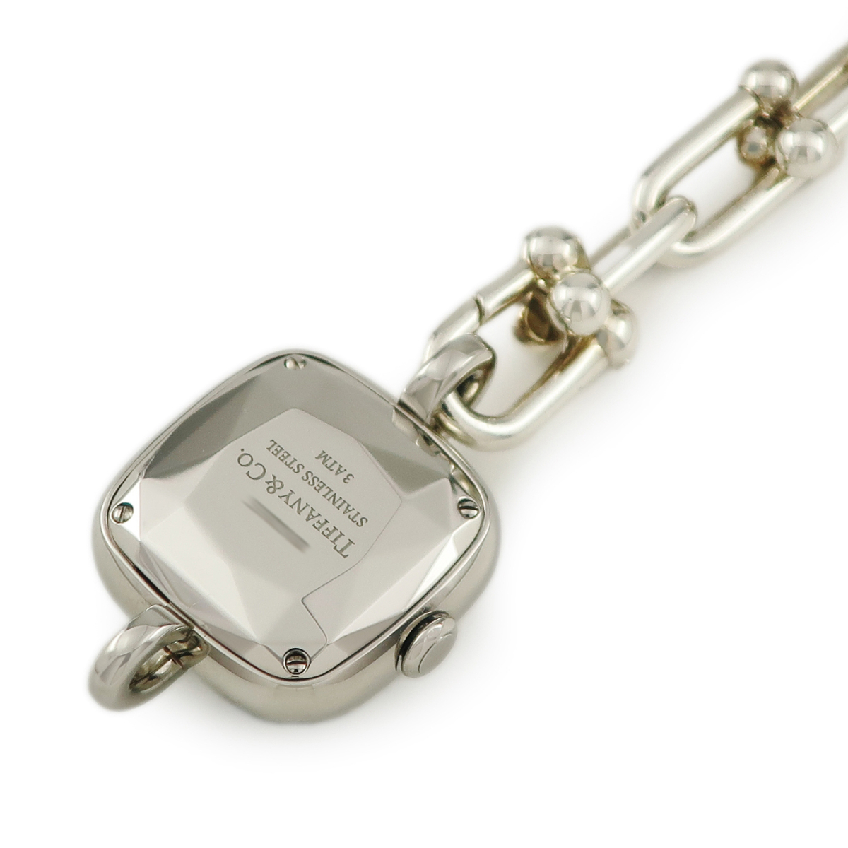 [3 year guarantee ] Tiffany hardware watch medium 73332052 73331269 original 8P diamond light blue square quarts lady's wristwatch 