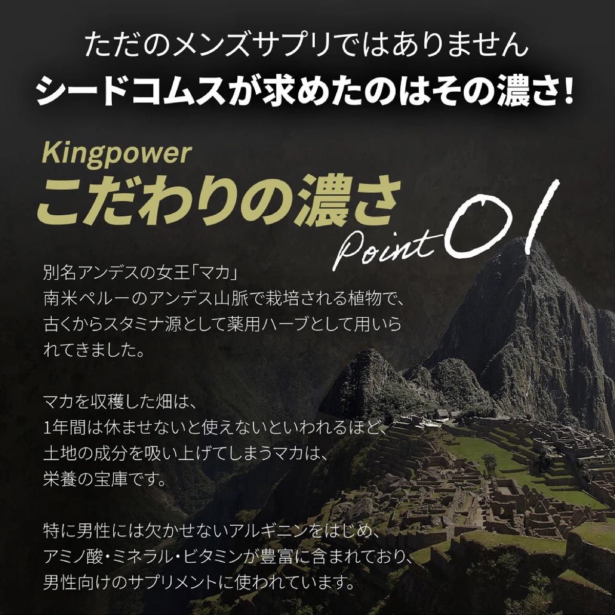 【24時間以内発送】自信回復！20倍濃縮マカ×100倍トッカントアリで生涯現役を目指す男魂革命 キングパワー 3か月分 × 2袋