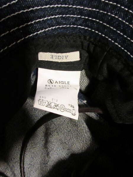  Aigle *AIGLE lady's Denim hat / leather cord attaching beautiful goods 