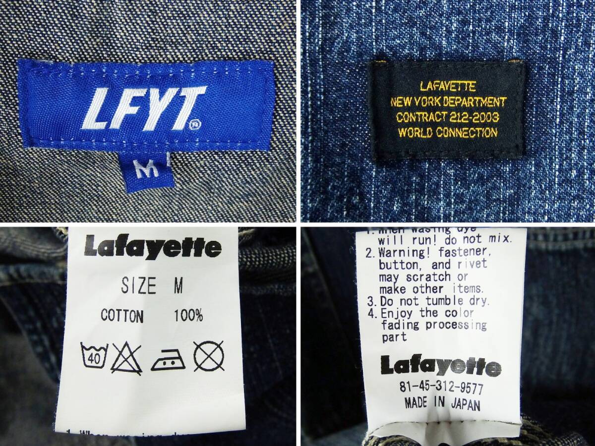 ■Lafayette ラファイエット / Paisley Denim Shirt / 日本製 / メンズ / インディゴ / ペイズリー リペア加工 デニムシャツ size M_画像3