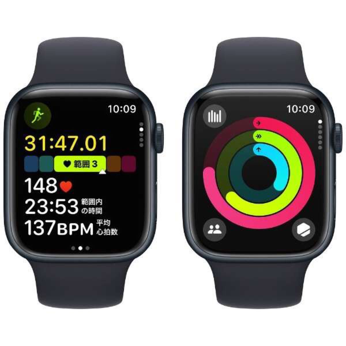 Apple Watch Series 9 GPS＋Cellularモデル 41mm ミッドナイトアルミニウムケースとミッドナイト