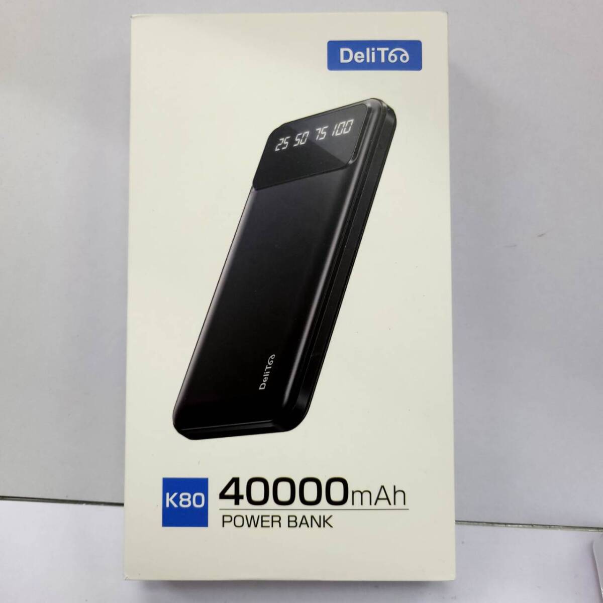 ★【在庫処分価格】DeliToo 大容量 モバイルバッテリー 40000mAh K80 パワーバンク 急速充電 スマホ充電器 携帯充電器☆C04-101aの画像2